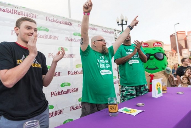 Picklesburgh pickle juice drinking contest